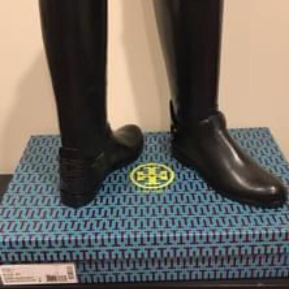Tory Burch Women's Junction Leather Riding Boots Black Size 8 - Picture 5 of 5